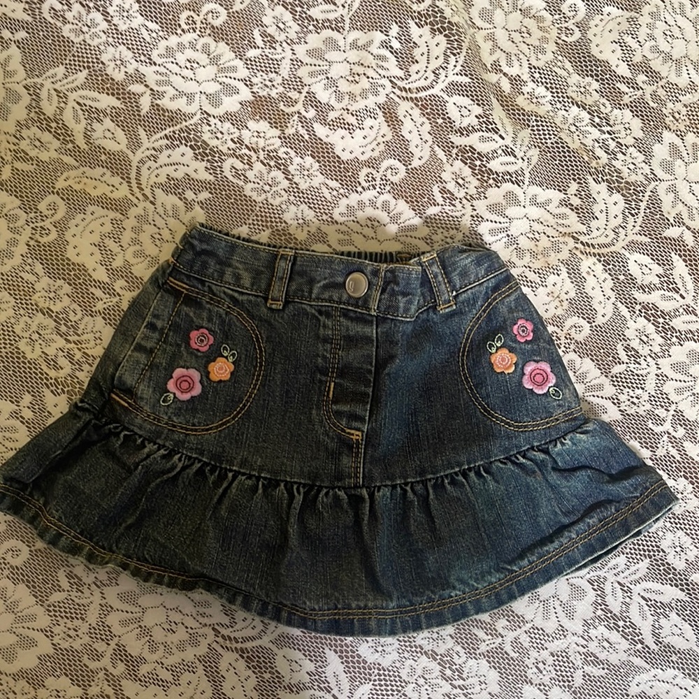 Gymboree Girls Jean Skirt with undershorts - size 6-12 months